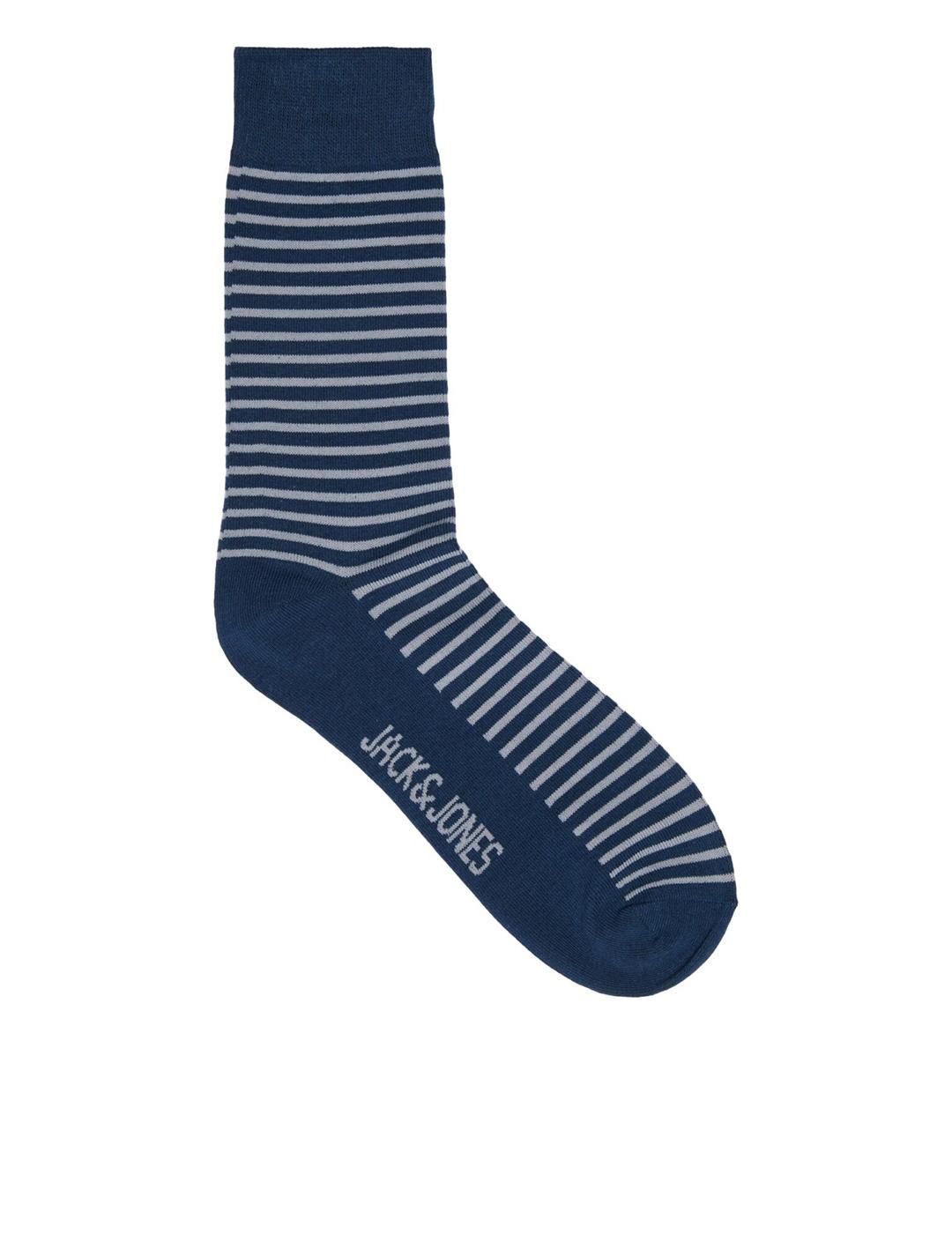 CALCETINES JACK&JONES PACK 5 JACSTRIPE AZUL OSCURO