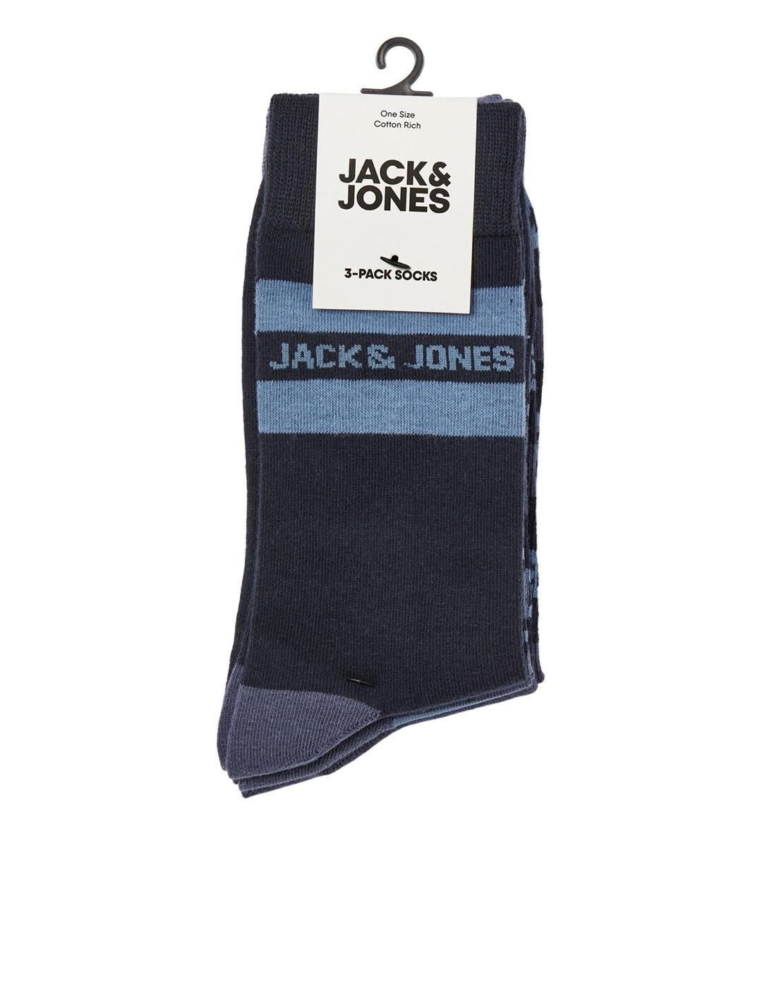 CALCETINES JACK&JONES PACK 3 JACBLUE AZUL