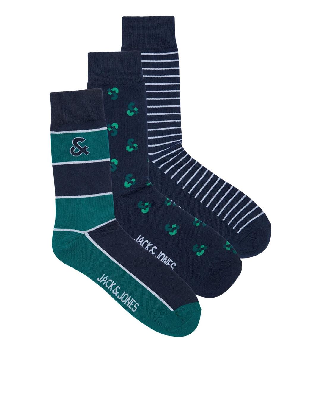 CALCETINES JACK&JONES PACK 3 JACBASIC VERDE