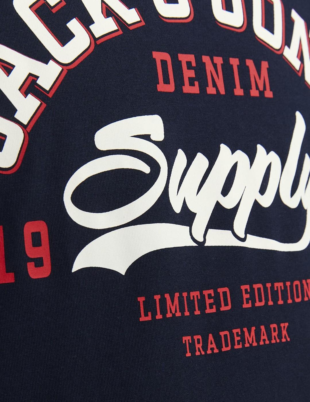 CAMISETA JACK&JONES JJELOGO AZUL OSCURO