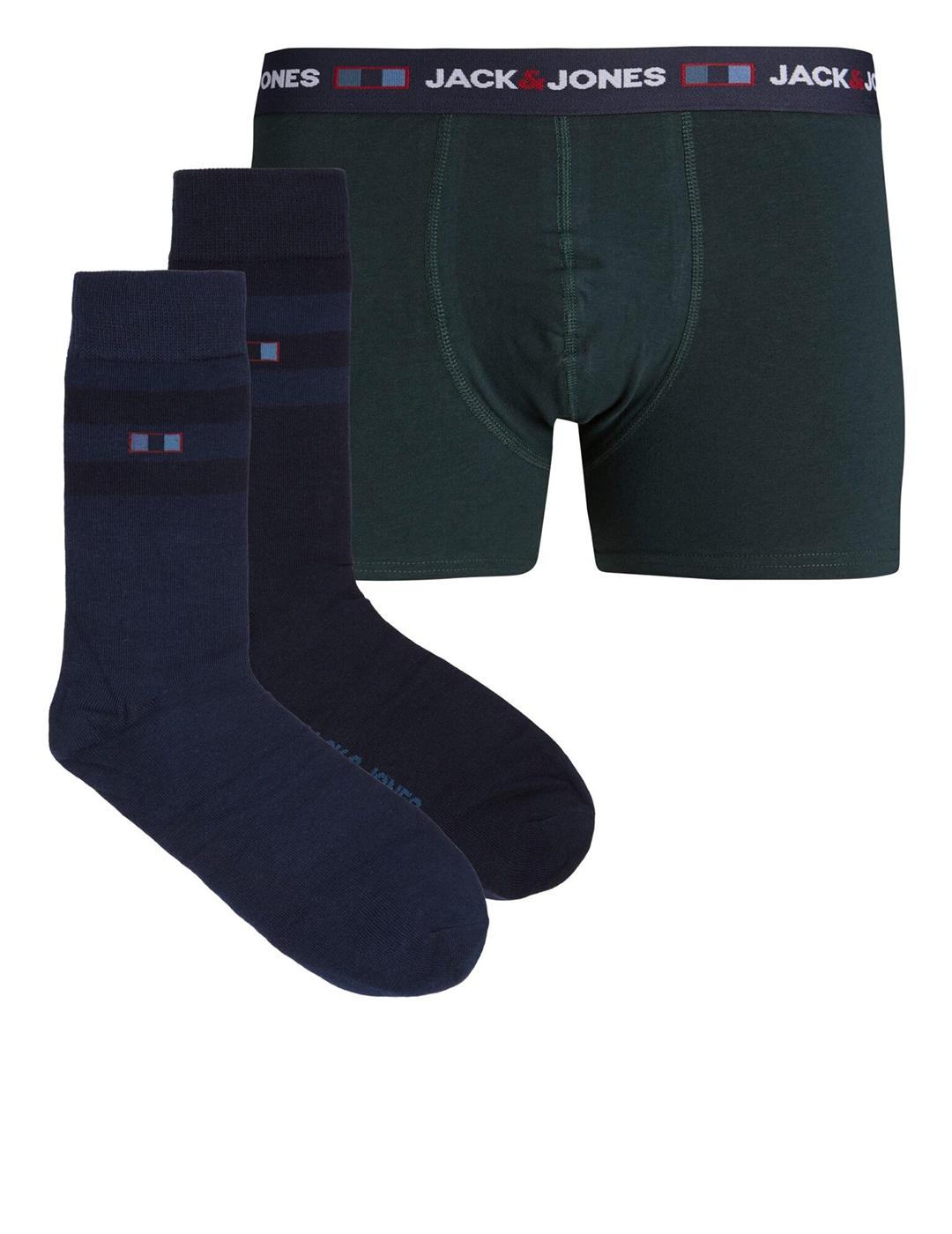 CALCETINES BOXER JACK&JONES CAJA REGALO VERDE