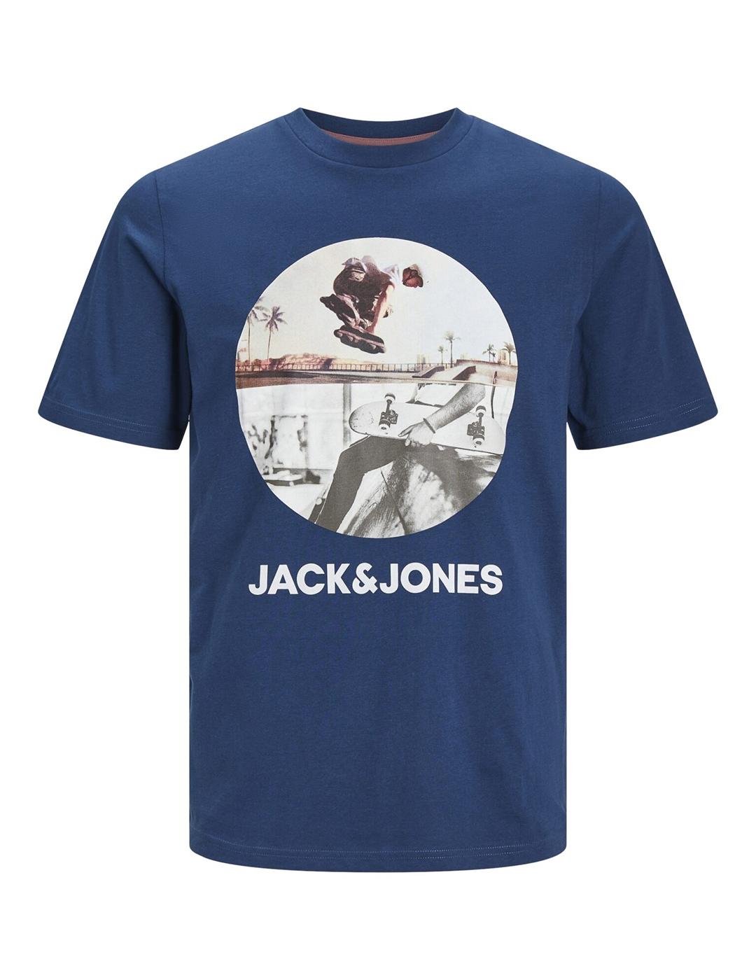 CAMISETA JACK-JONES JJNAVIN AZUL