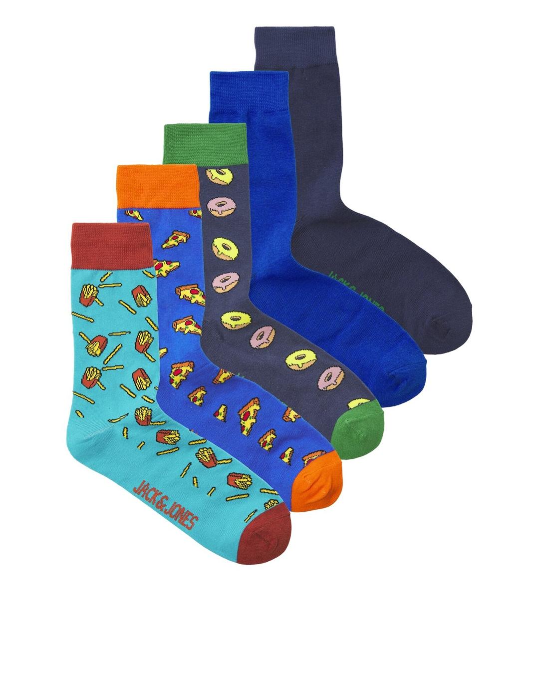 CALCETINES JACK&JONES PACK 5 JACJUNK AZUL