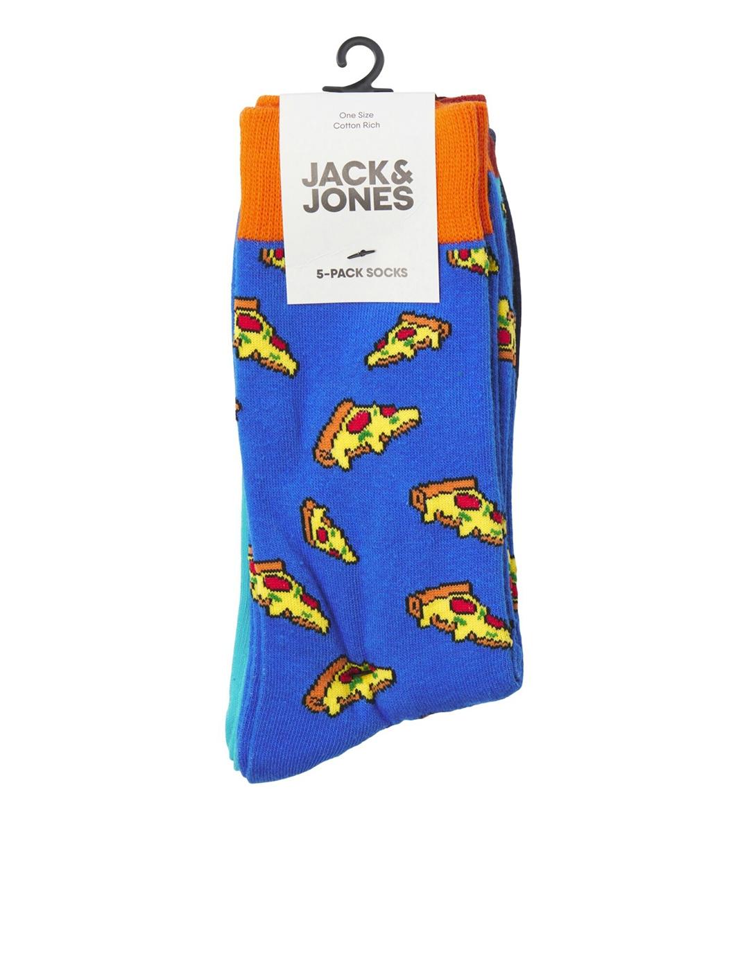 CALCETINES JACK&JONES PACK 5 JACJUNK AZUL