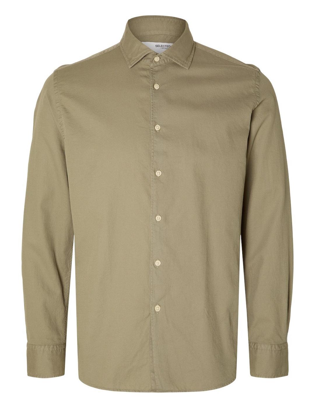 CAMISA SELECTED SLHREGBOND VERDE OLIVA, ATENUADO