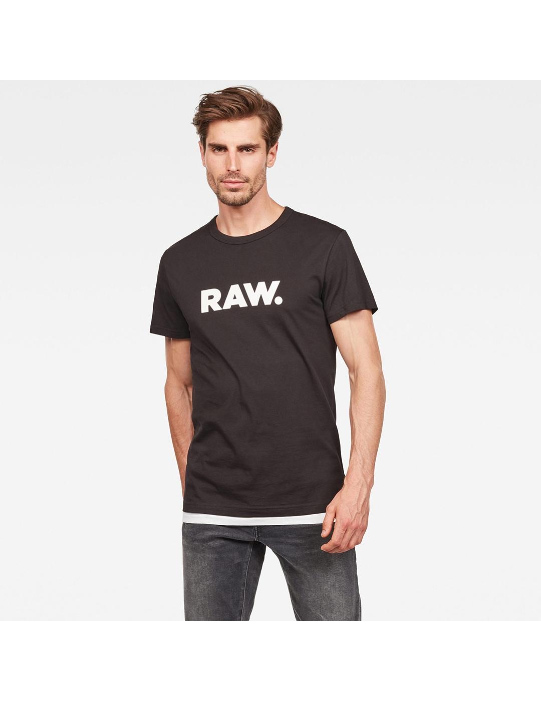 CAMISETA G-STAR HOLORN R T S/S NEGRO
