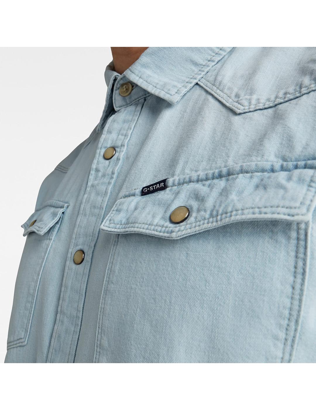 CAMISA G-STAR 3301 SLIM AZUL ATENUADO (CLARO)