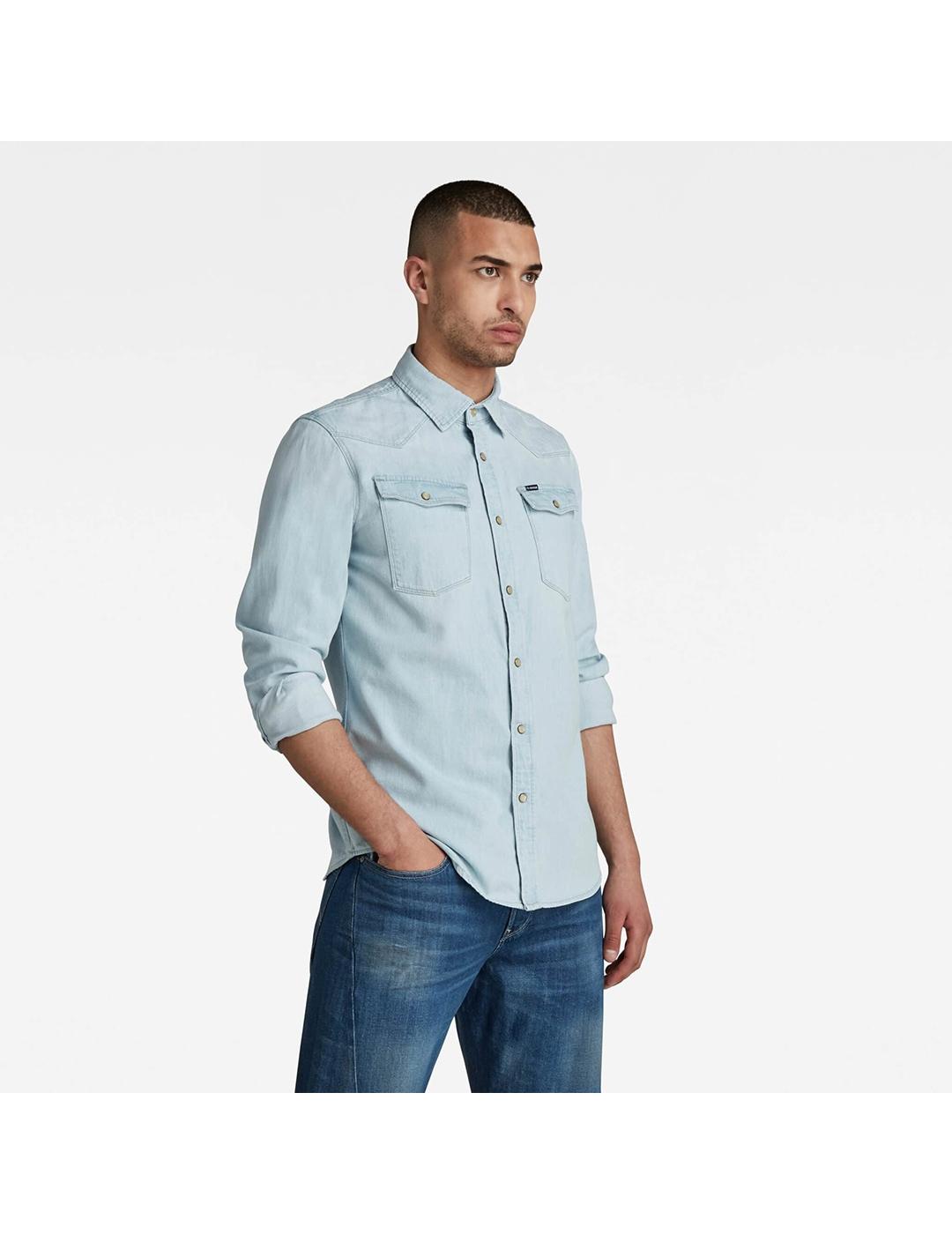 CAMISA G-STAR 3301 SLIM AZUL ATENUADO (CLARO)