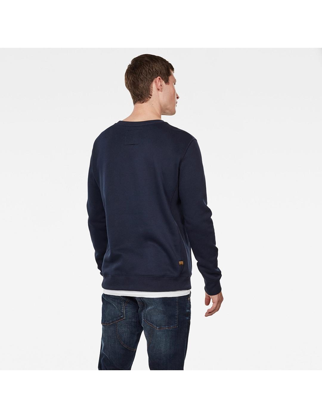SUDADERA G-STAR PREMIUM CORE R AZUL OSCURO
