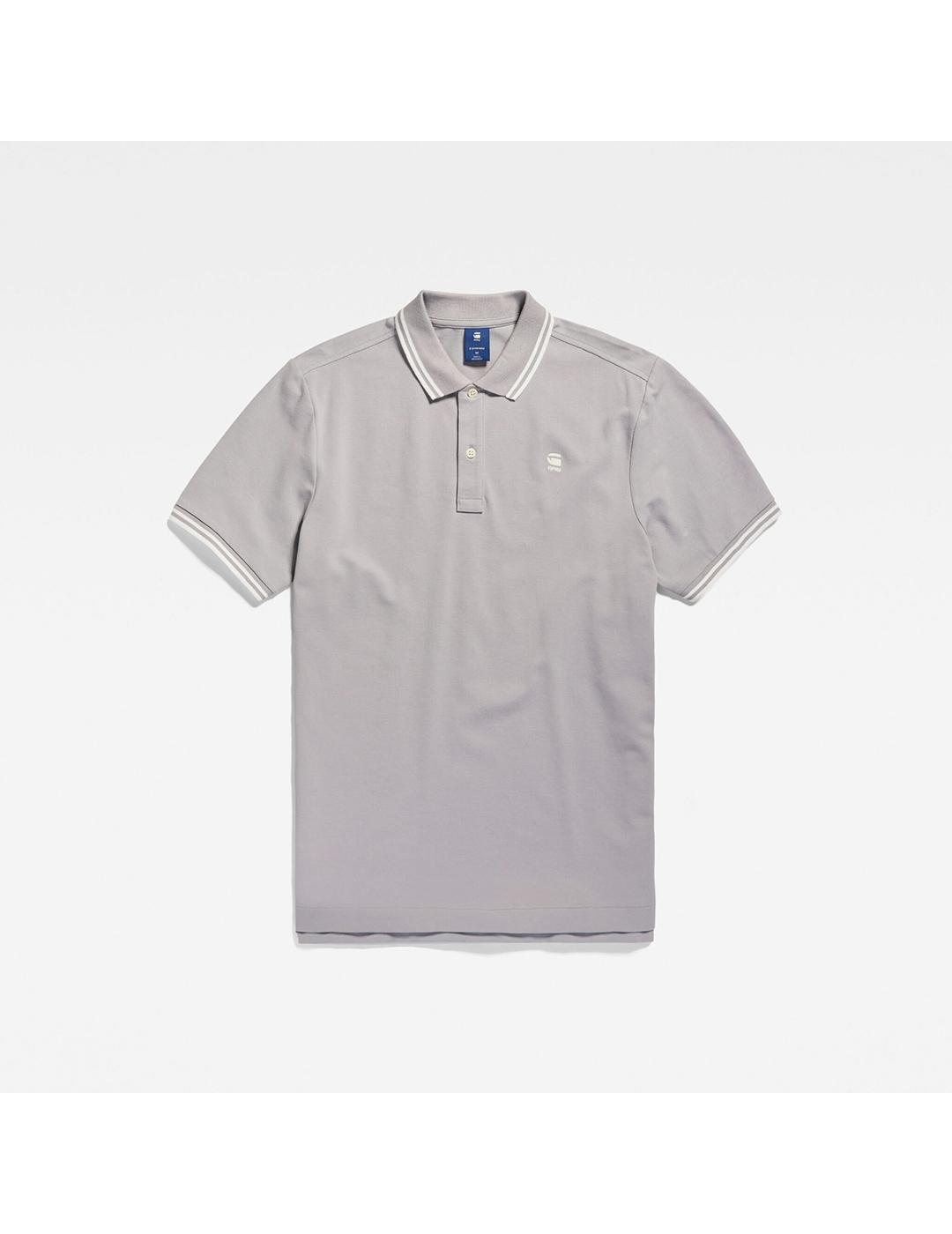 POLO G-STAR DUNDA STRIPE GRIS CLARO