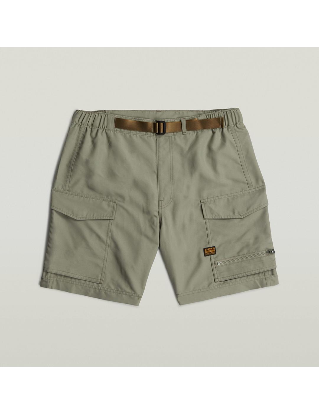 SHORTS BAÑO G-STAR CARGO VERDE OLIVA, ATENUADO