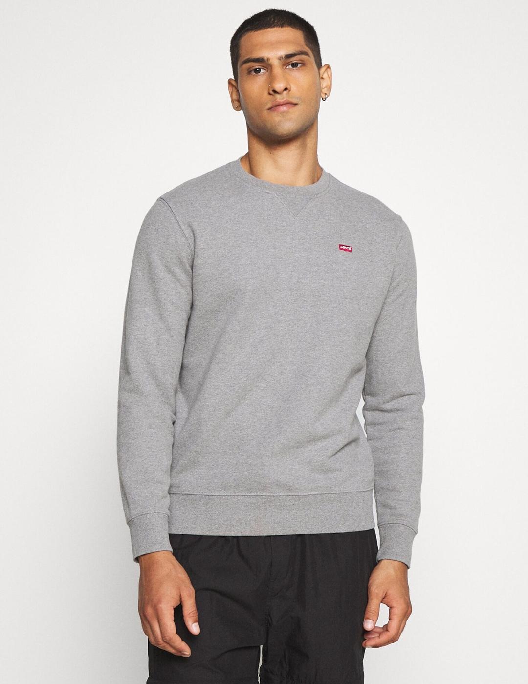 SUDADERA LEVIS NEW ORIGINAL CREW CHISEL GREY GRIS