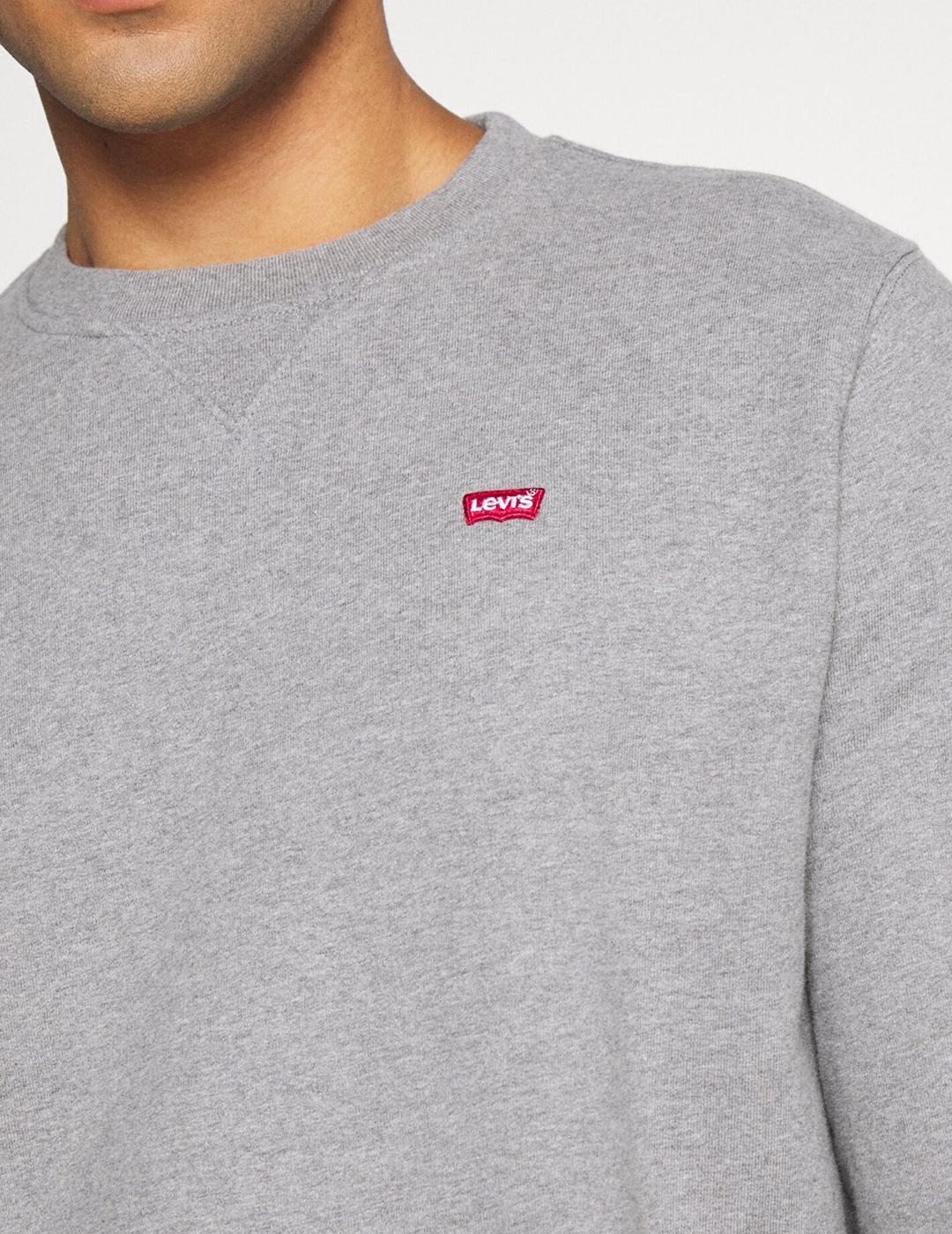 SUDADERA LEVIS NEW ORIGINAL CREW CHISEL GREY GRIS