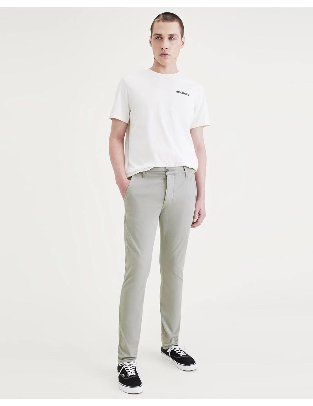 PANTALON DOCKERS SUPREME FLEX SKINNY GRIS CLARO