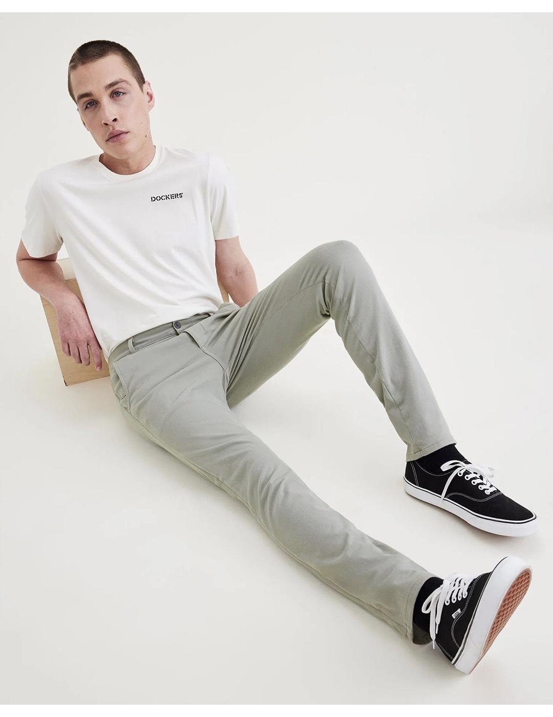 PANTALON DOCKERS SUPREME FLEX SKINNY GRIS CLARO