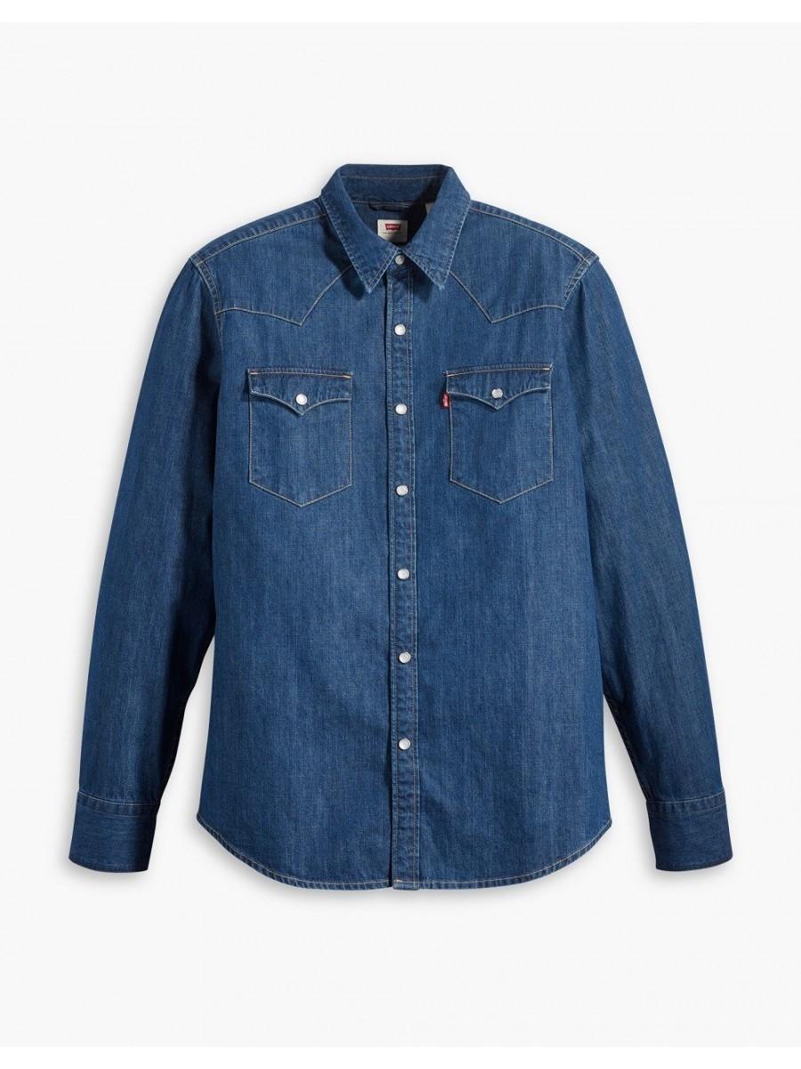 CAMISA LEVIS BARSTOW WESTERN LOWER AZUL OSCURO CLA