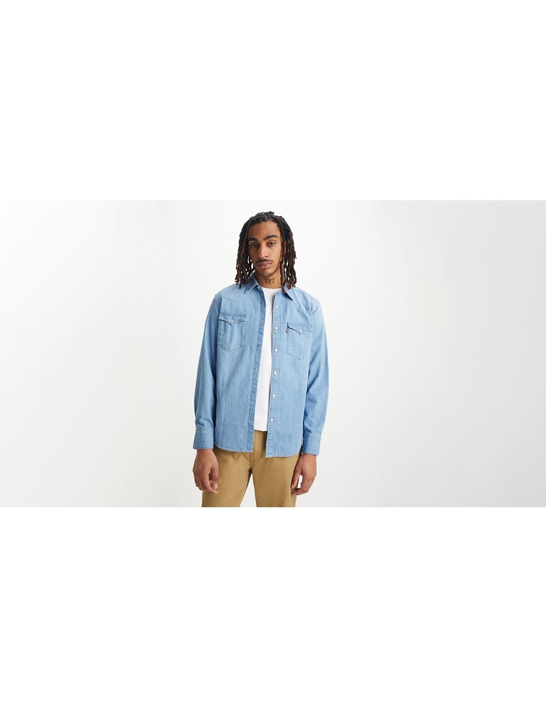 CAMISA LEVIS BARSTOW WESTERN ESTA NOCHE AZUL ATENU