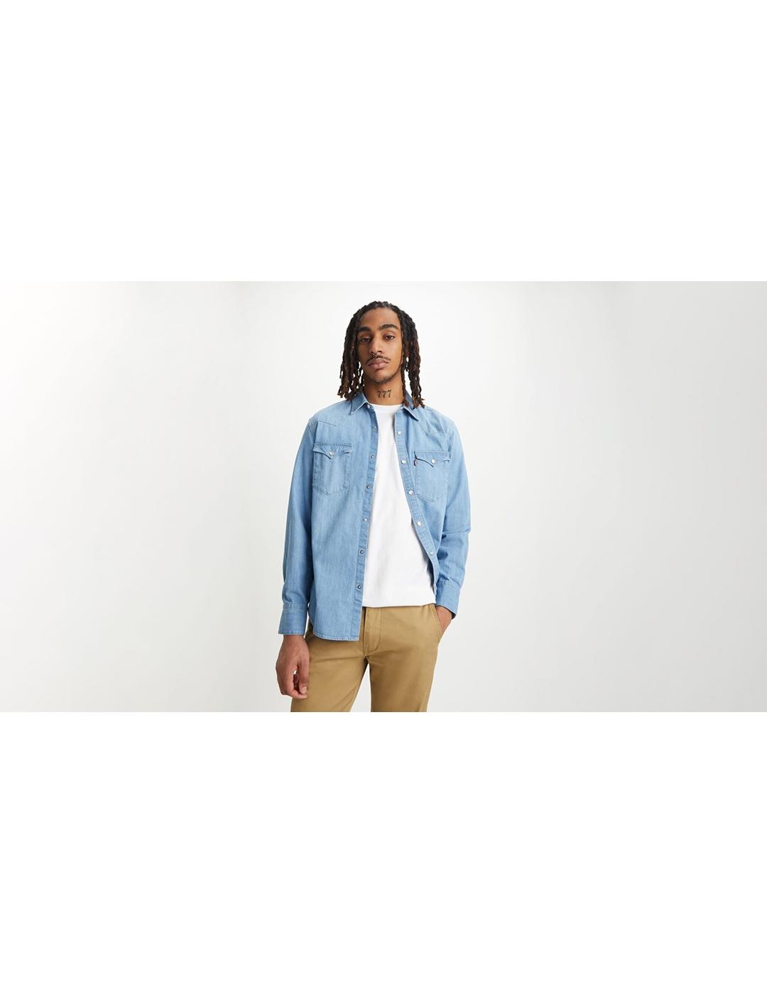 CAMISA LEVIS BARSTOW WESTERN ESTA NOCHE AZUL ATENU