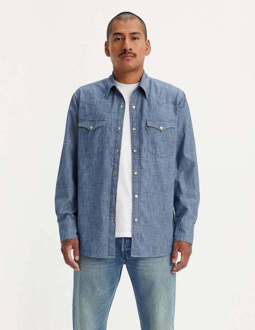 CAMISA LEVIS BARSTOW WESTERN STANDAR GRANT MIDBLUE
