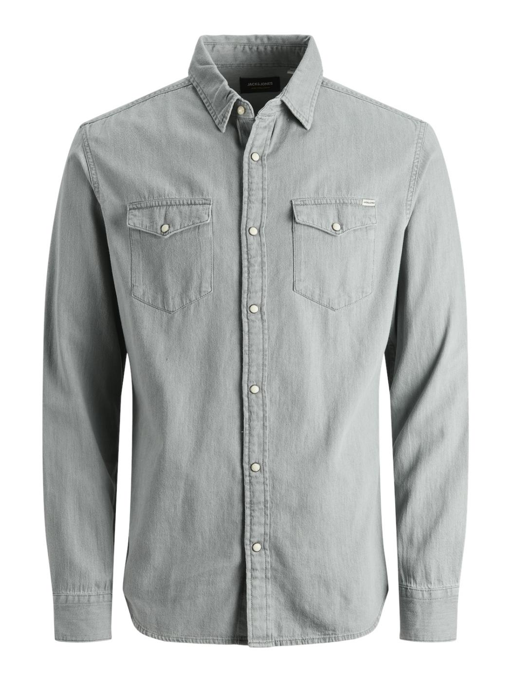 CAMISA JACK-JONES JJESHERIDAN L/S GRIS CLARO
