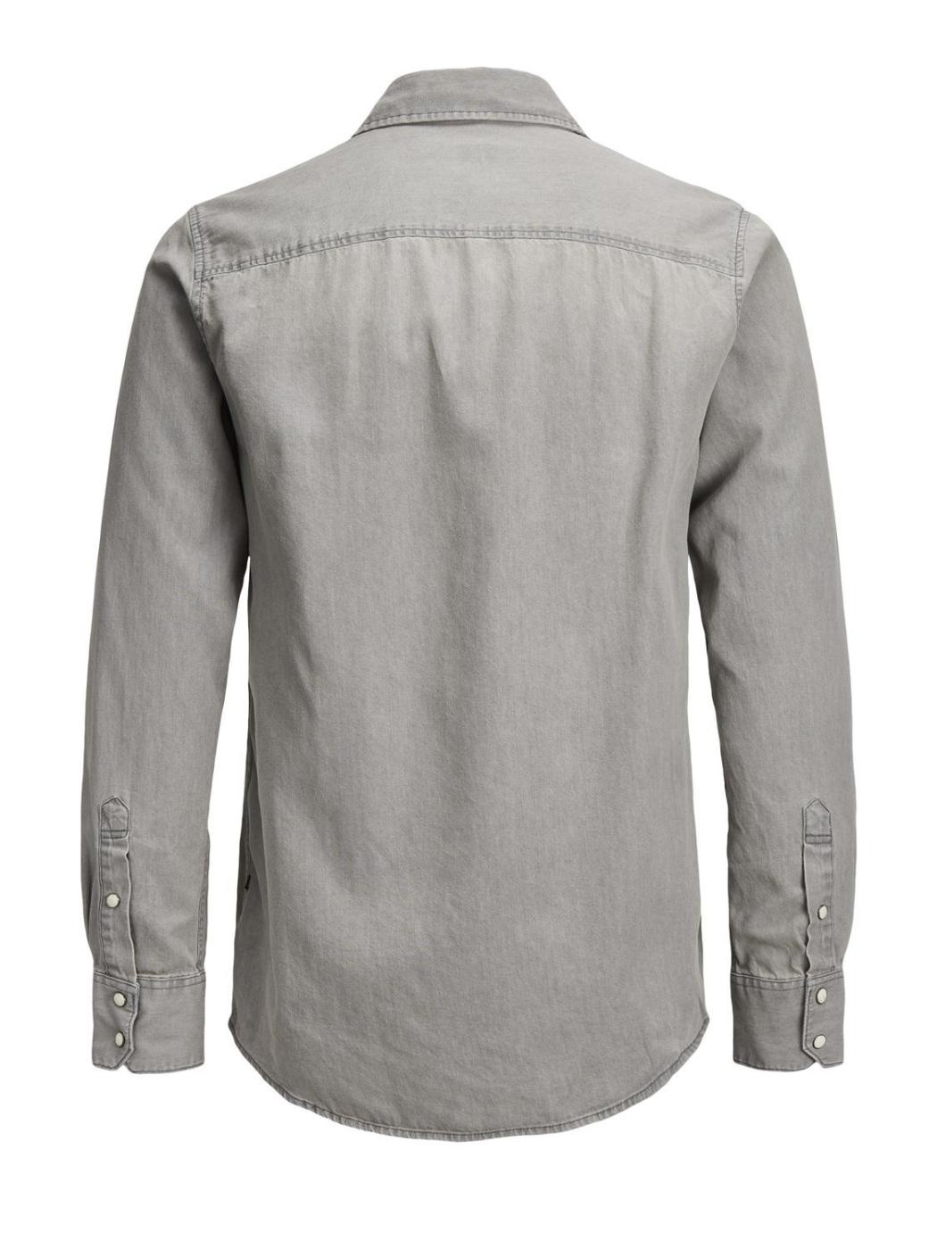 CAMISA JACK-JONES JJESHERIDAN L/S GRIS CLARO