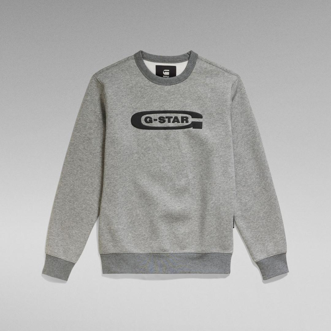 SUDADERA G-STAR OLD SCHOOL GRIS CLARO
