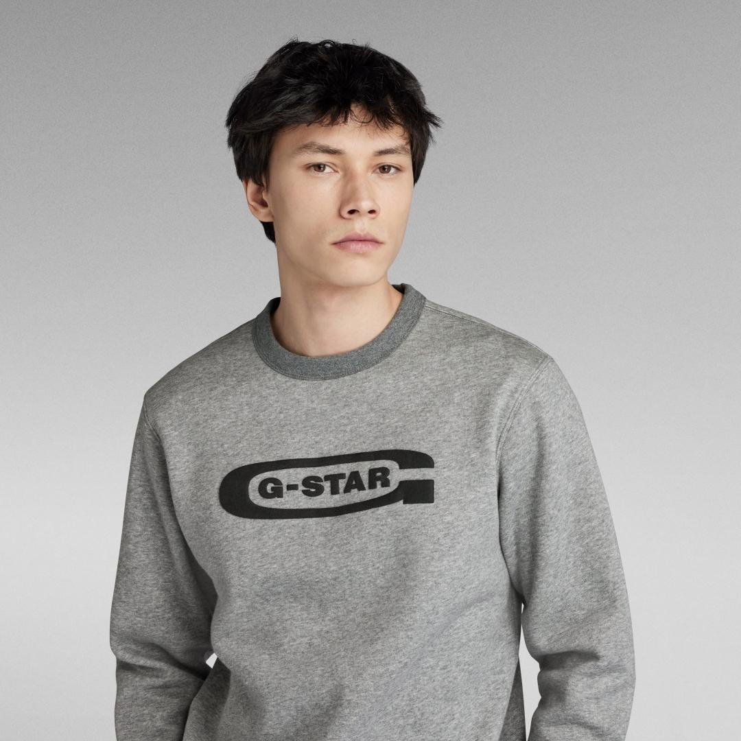 SUDADERA G-STAR OLD SCHOOL GRIS CLARO