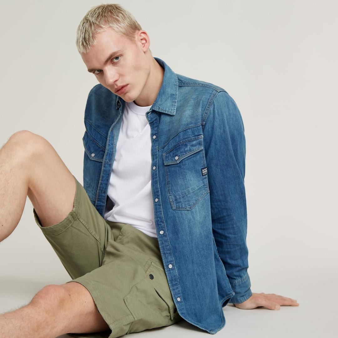 CAMISA G-STAR DENIM AZUL ATENUADO