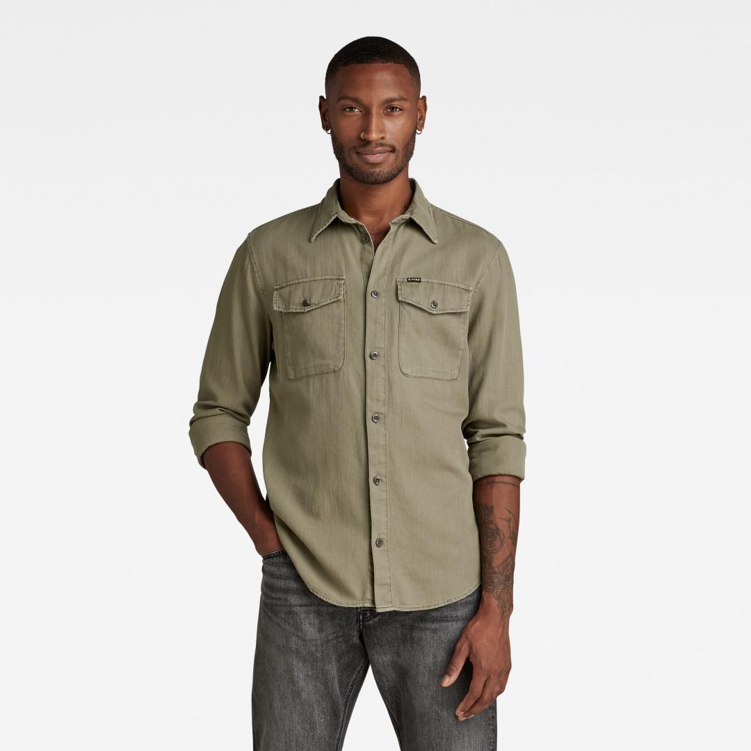 CAMISA G-STAR MARINE VERDE OLIVA, ATENUADO