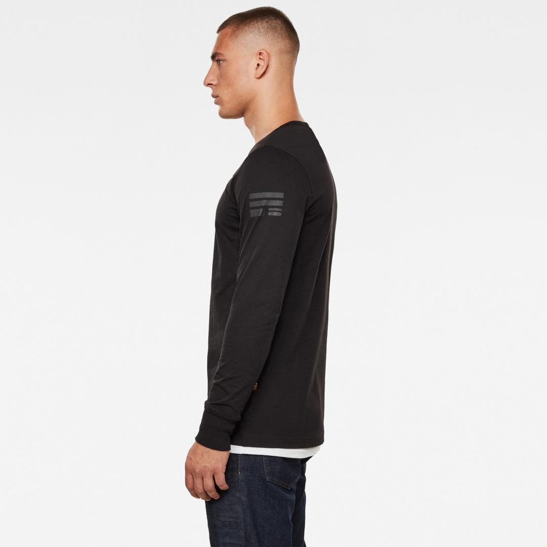 CAMISETA G-STAR BASE R T L/S NEGRO