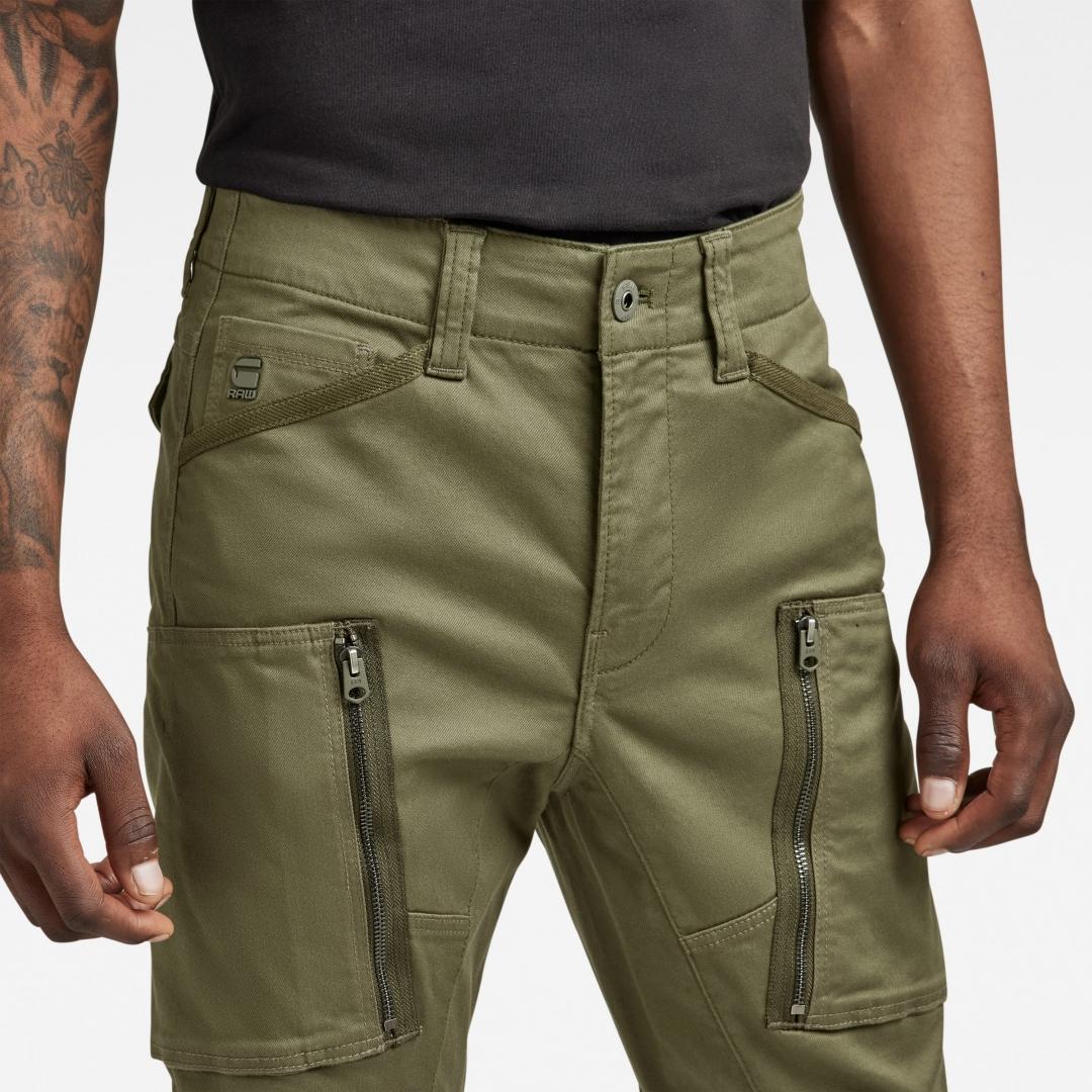 PANTALON G-STAR ZIP 3D SKINNY CARGO VERDE OLIVA