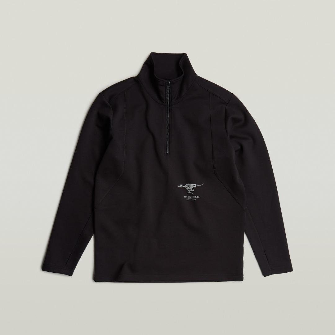 SUDADERA G-STAR MOTION HALF ZIP NEGRO