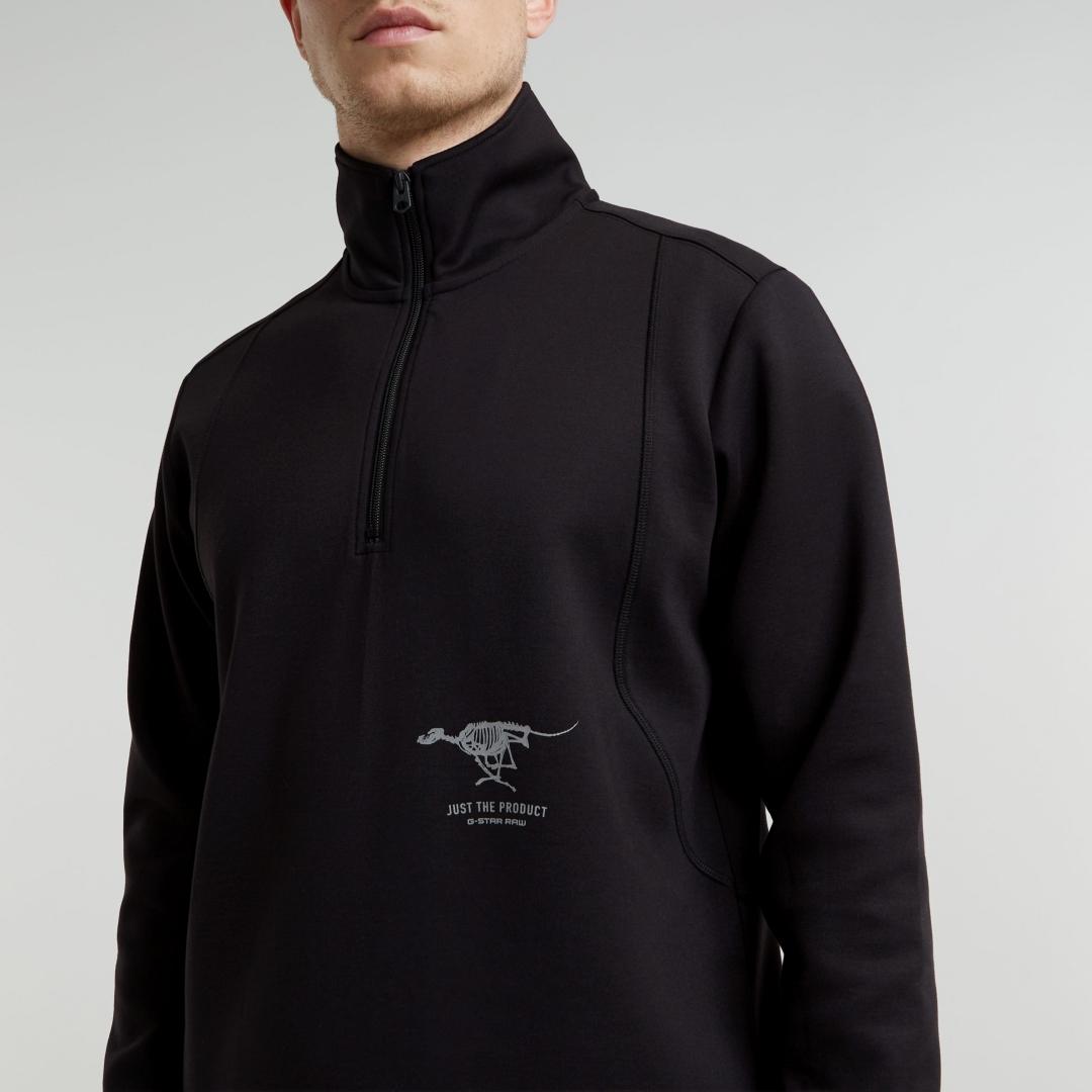 SUDADERA G-STAR MOTION HALF ZIP NEGRO