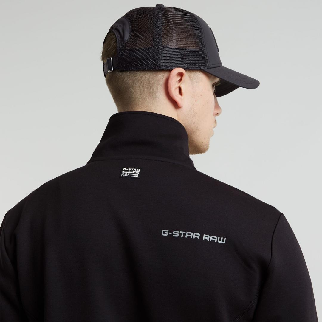 SUDADERA G-STAR MOTION HALF ZIP NEGRO