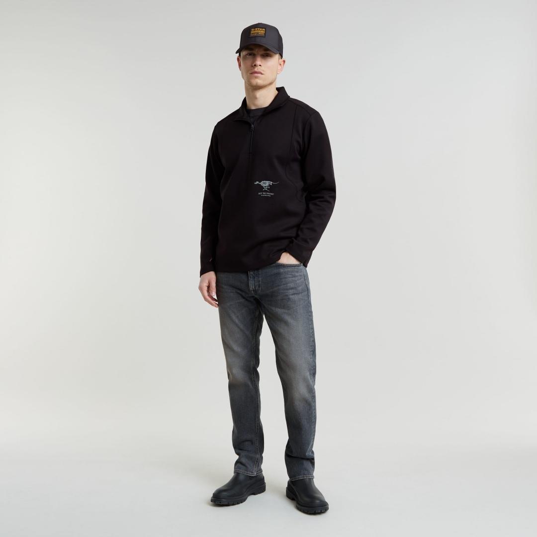 SUDADERA G-STAR MOTION HALF ZIP NEGRO