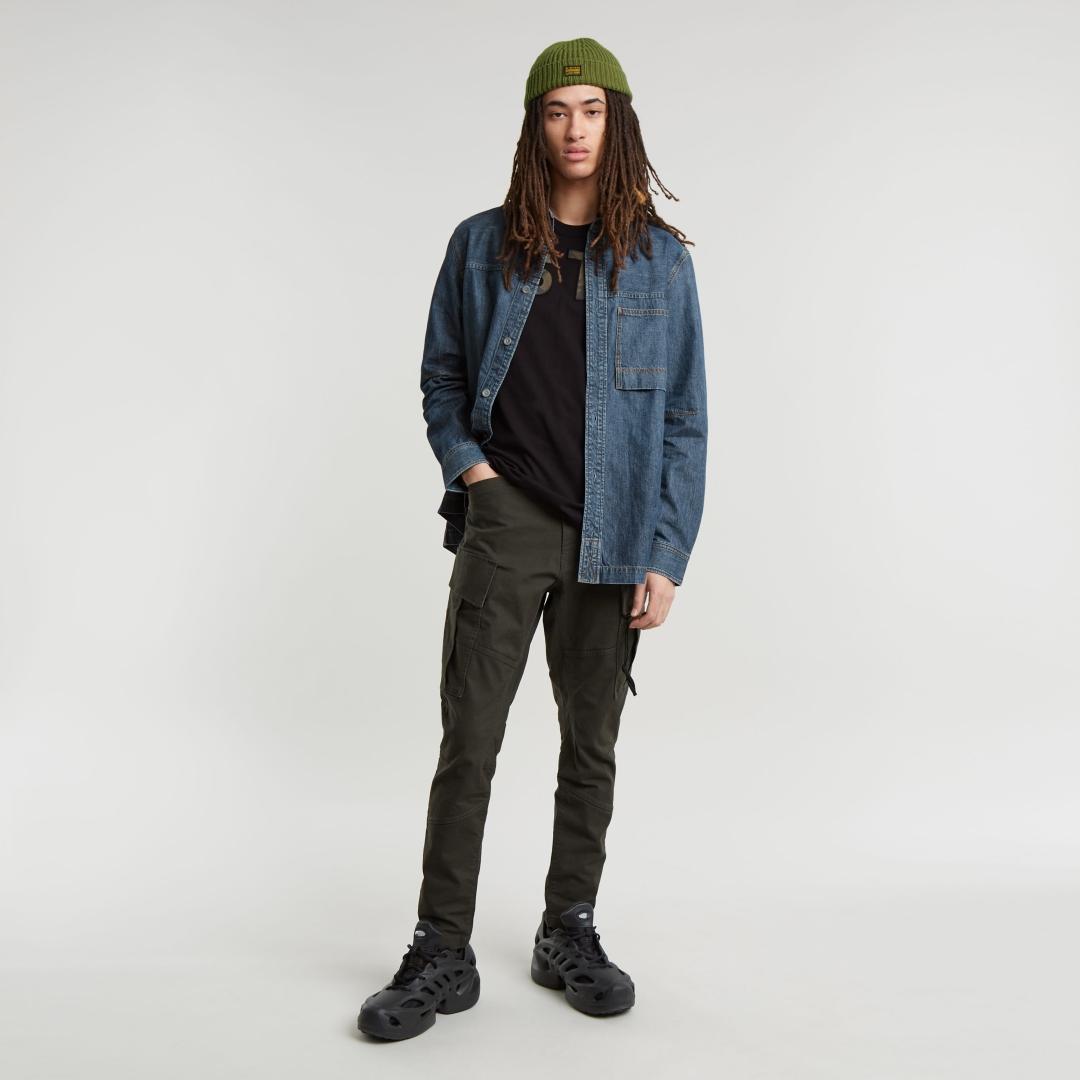 PANTALON G-STAR ZIP 3D SKINNY CARGO VERDE OSCURO