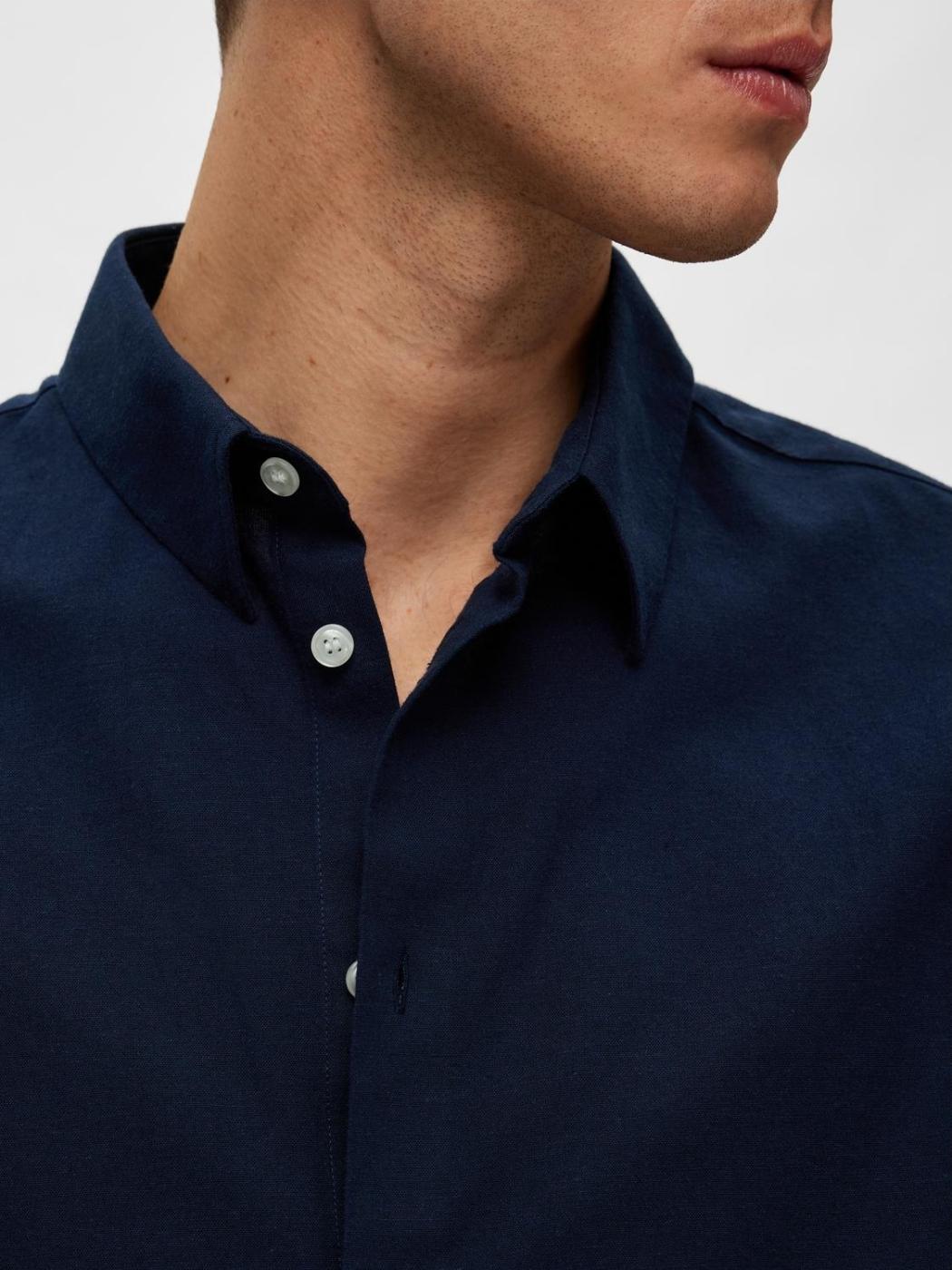 CAMISA M/CORTA SELECTED SLHREGSUN AZUL OSCURO
