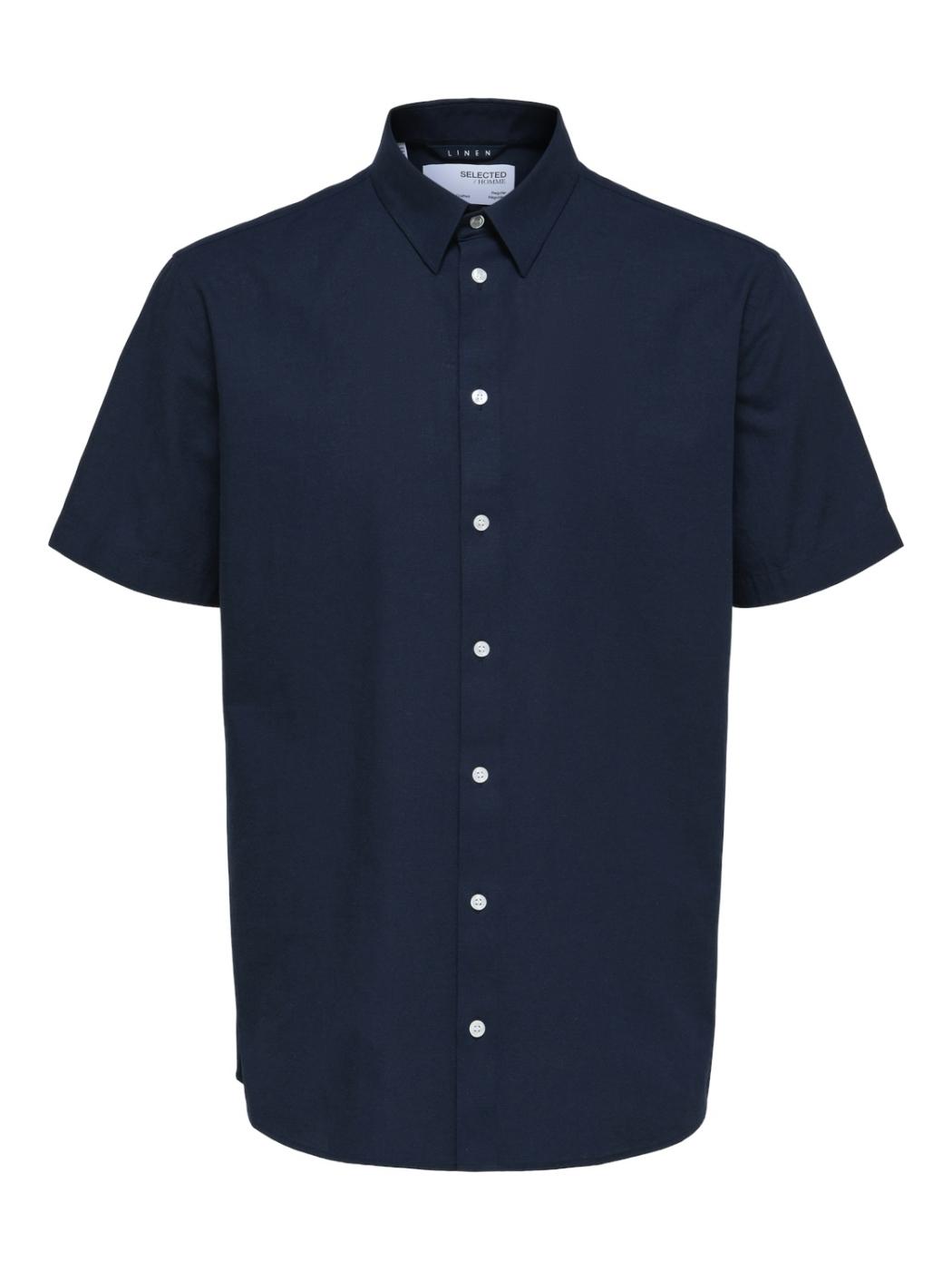 CAMISA M/CORTA SELECTED SLHREGSUN AZUL OSCURO