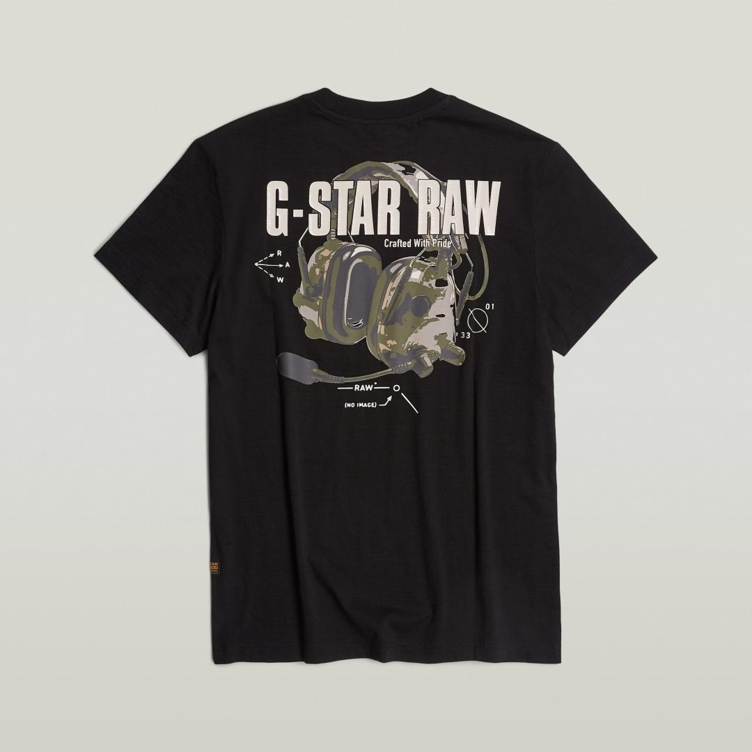 CAMISETA G-STAR HEADPHONES NEGRO