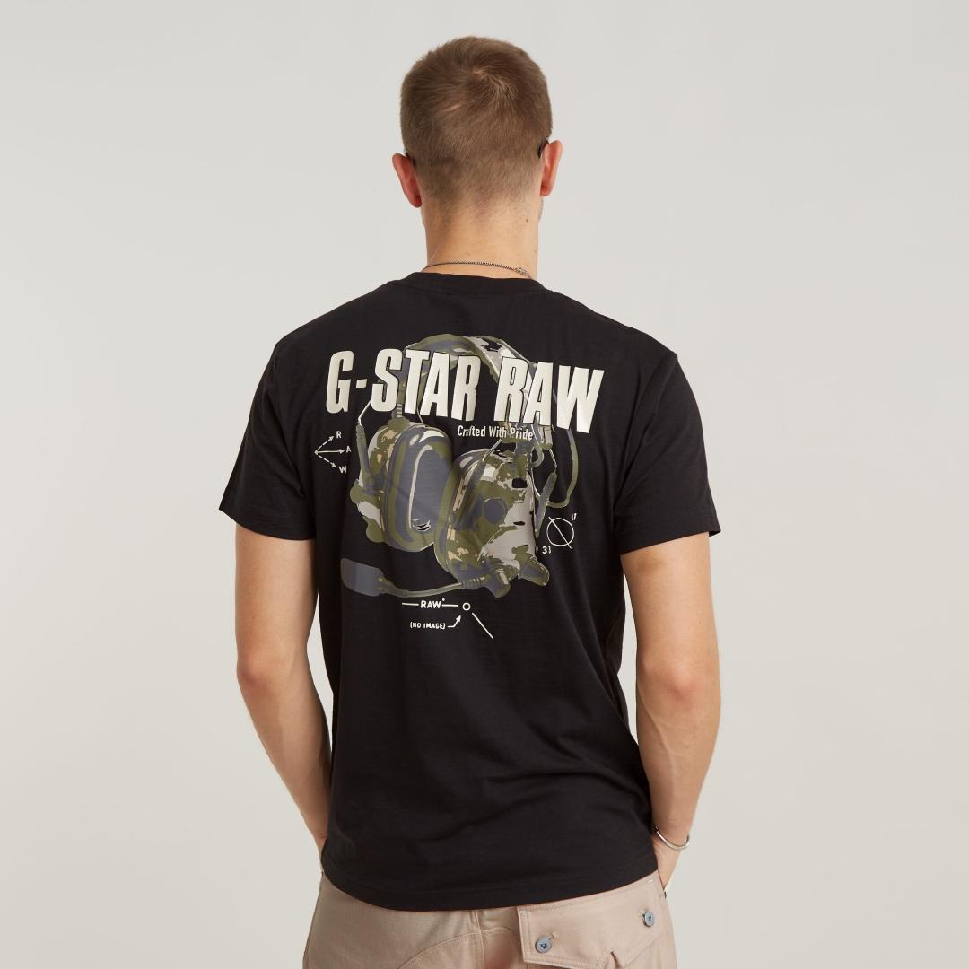 CAMISETA G-STAR HEADPHONES NEGRO