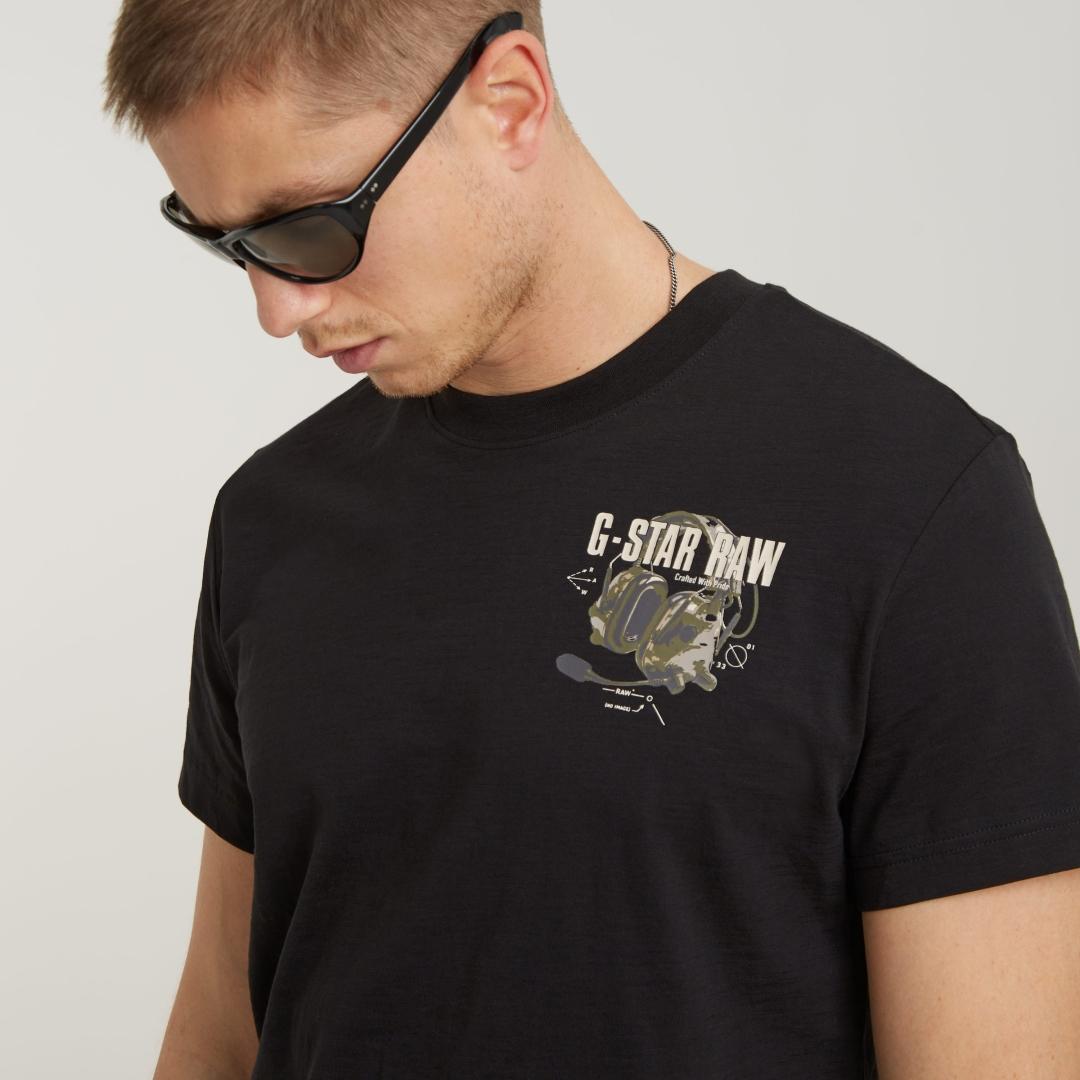 CAMISETA G-STAR HEADPHONES NEGRO