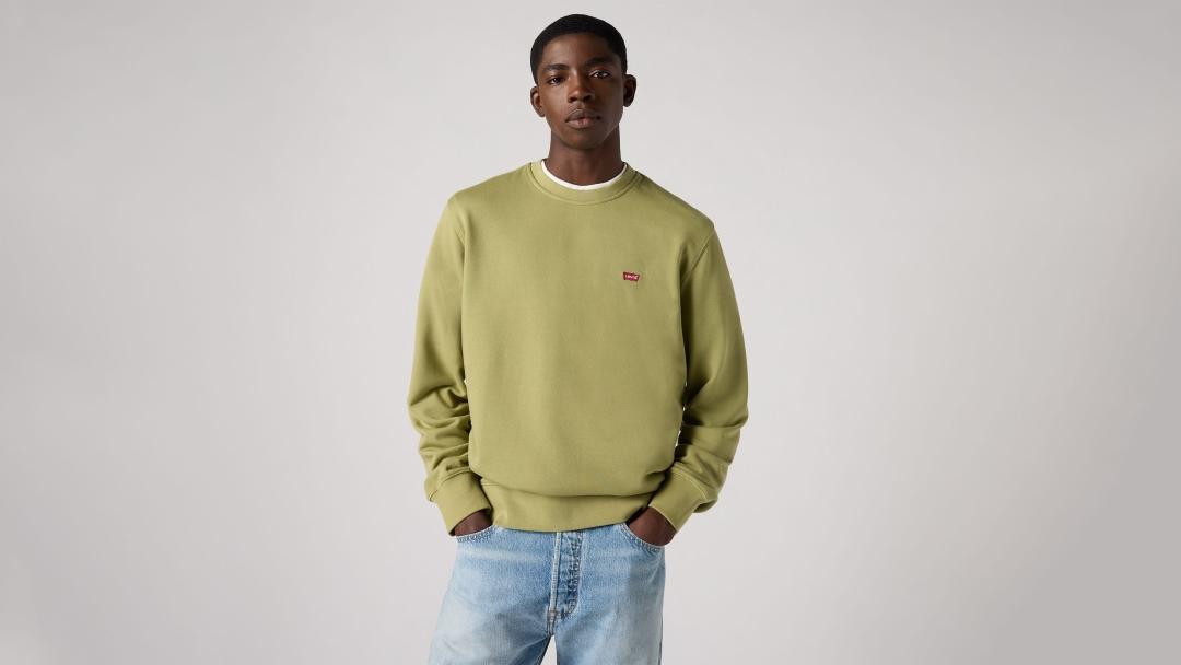 SUDADERA LEVIS NEW ORIGINAL CREW VERDE CLARO