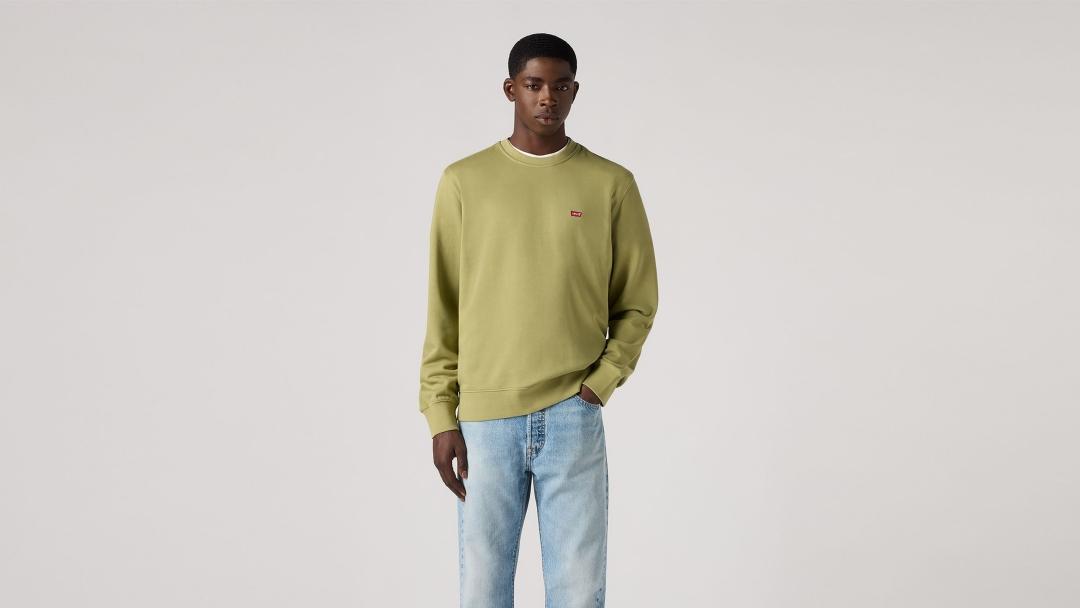 SUDADERA LEVIS NEW ORIGINAL CREW VERDE CLARO
