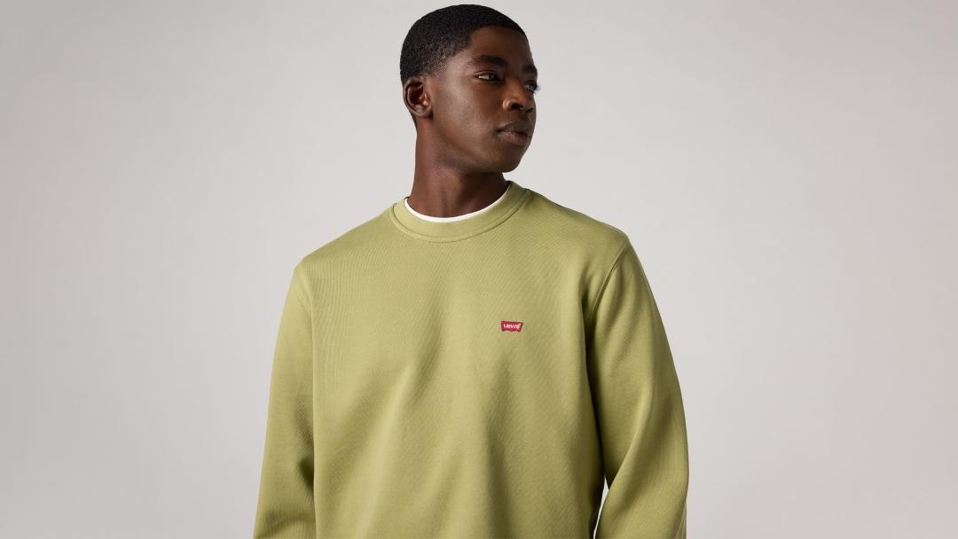 SUDADERA LEVIS NEW ORIGINAL CREW VERDE CLARO