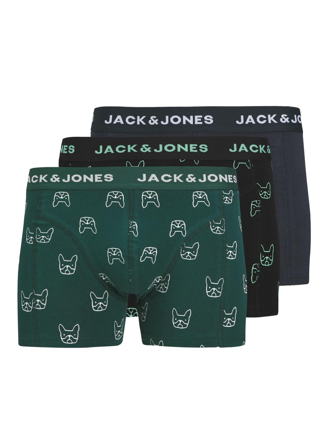 BOXER PACK 3 JACK&JONES JACDENIM DOG AZUL OSCURO