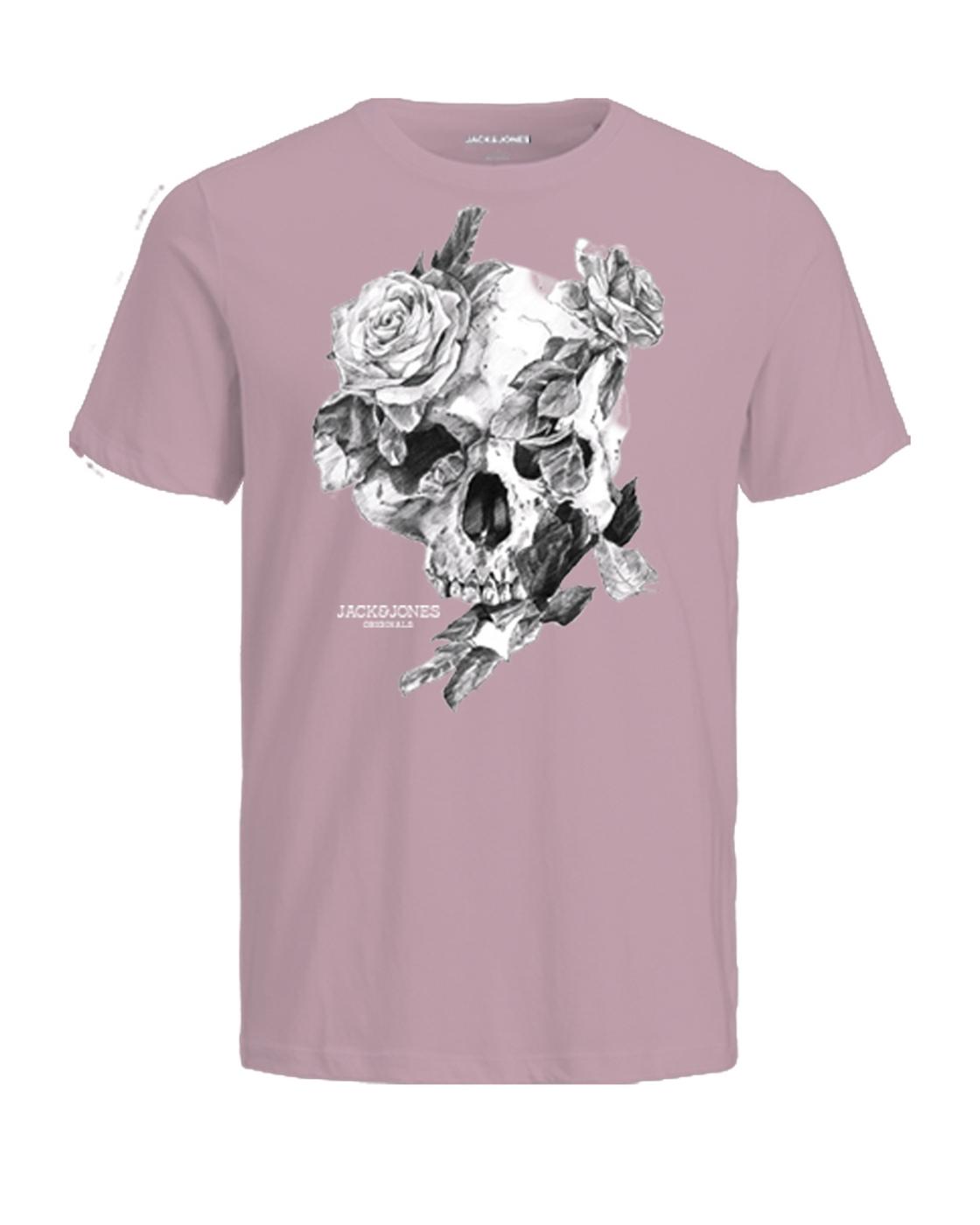 CAMISETA JACK&JONES JORSUMMERSKULL ROSA