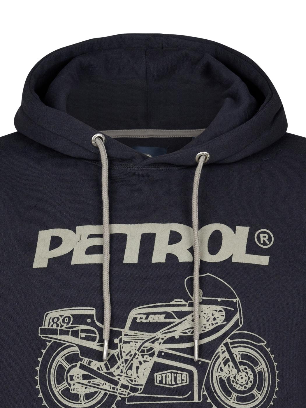 SUDADERA PETROL HOODED NEGRO