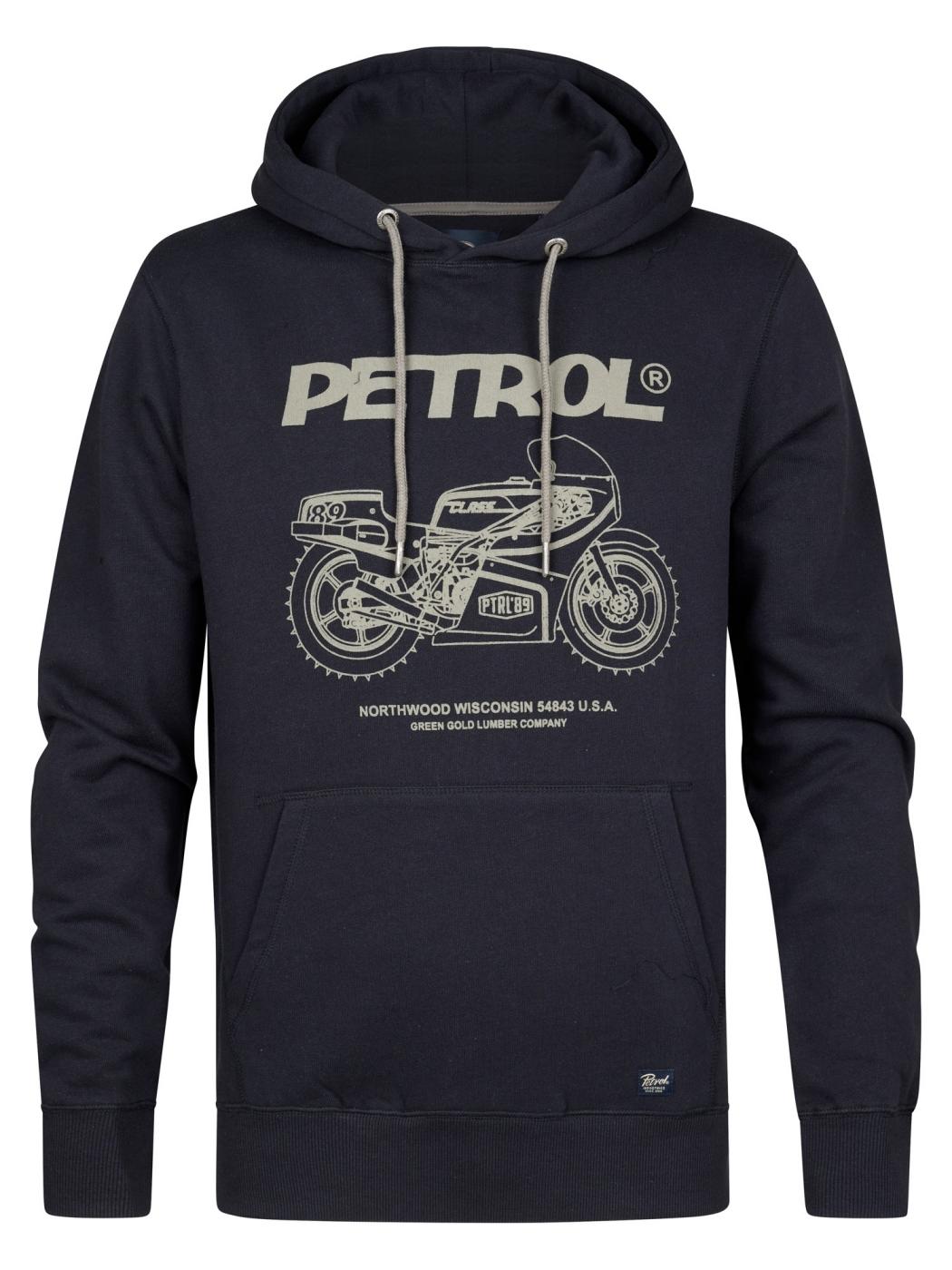 SUDADERA PETROL HOODED NEGRO