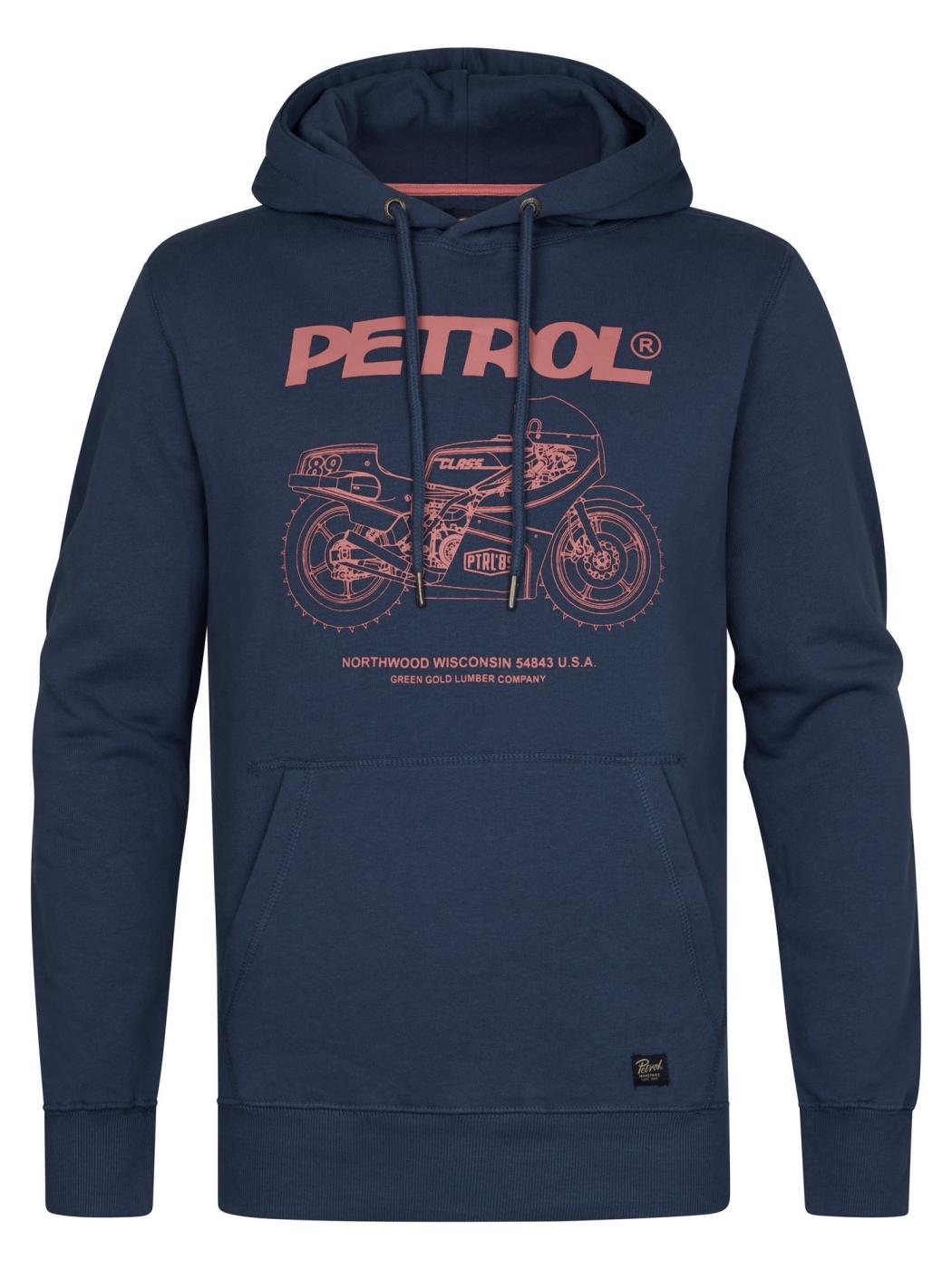 SUDADERA PETROL HOODED AZUL
