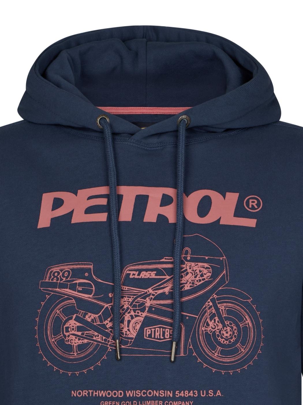 SUDADERA PETROL HOODED AZUL